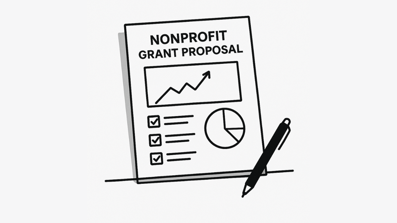nonprofit grant application with financial charts demonstrating funding impact
